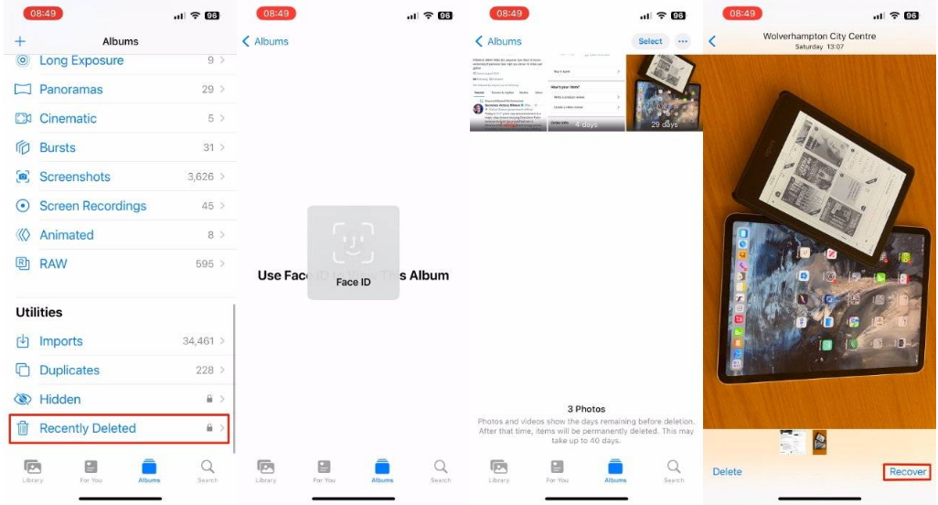 长汀苹果14维修分享 iPhone14 上恢复已删除的照片 